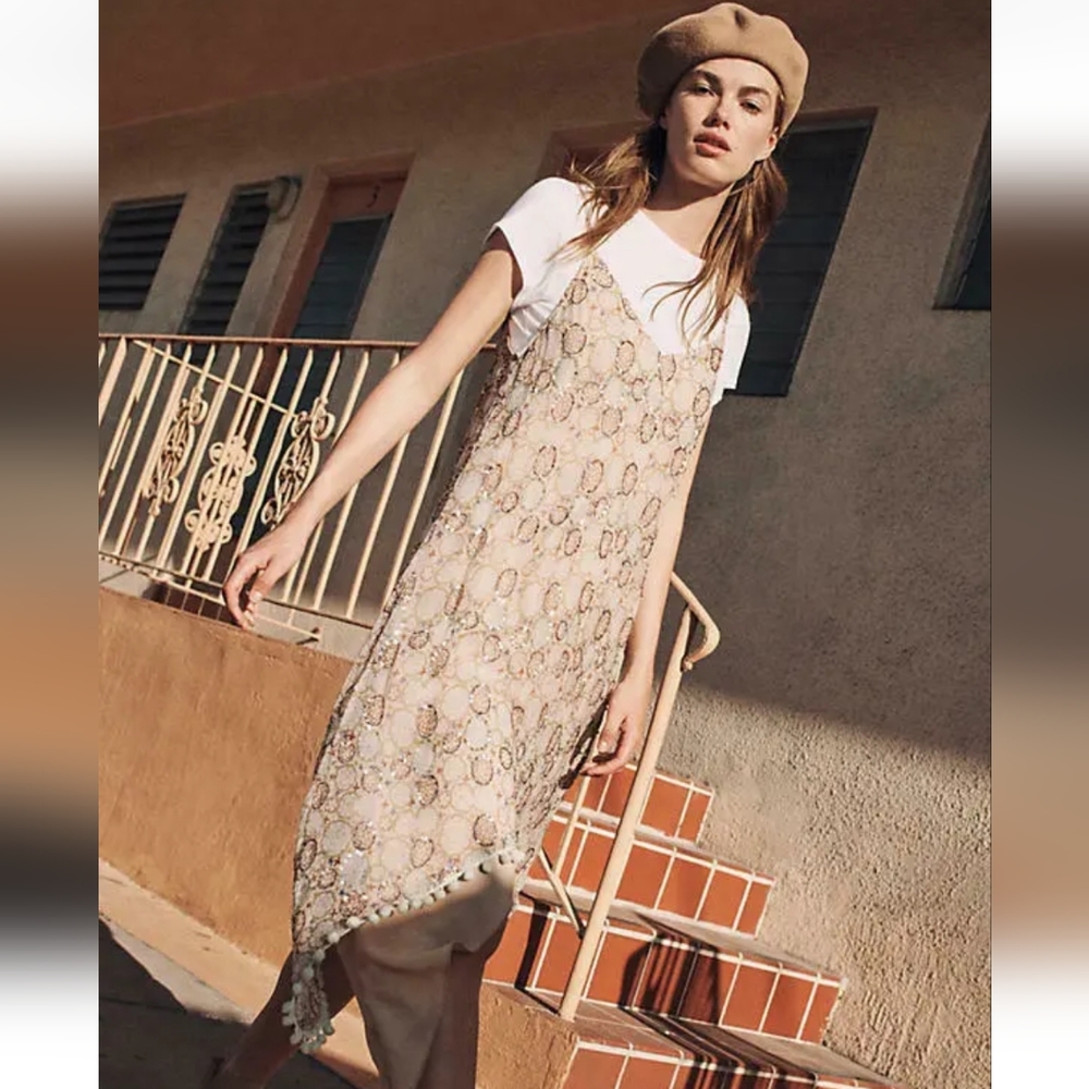 Anthropologie RAGA Amalfi Sequin Dress size Large